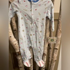 Little Me baseball footie